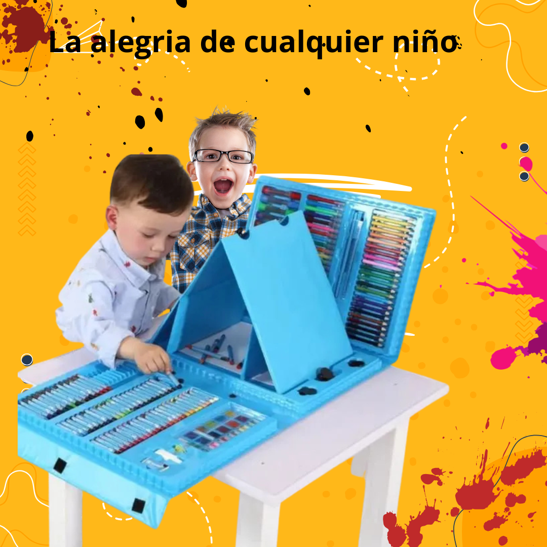 Set De Arte para Niños Maleta 208 Piezas y Tablet 12p Dibujo Multicolor